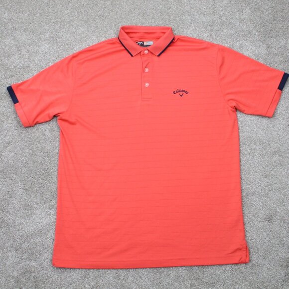 Callaway Opti-Dri Polo Shirt Mens Medium Pink 100% Polyester S/S Golf Pullover - Picture 1 of 9